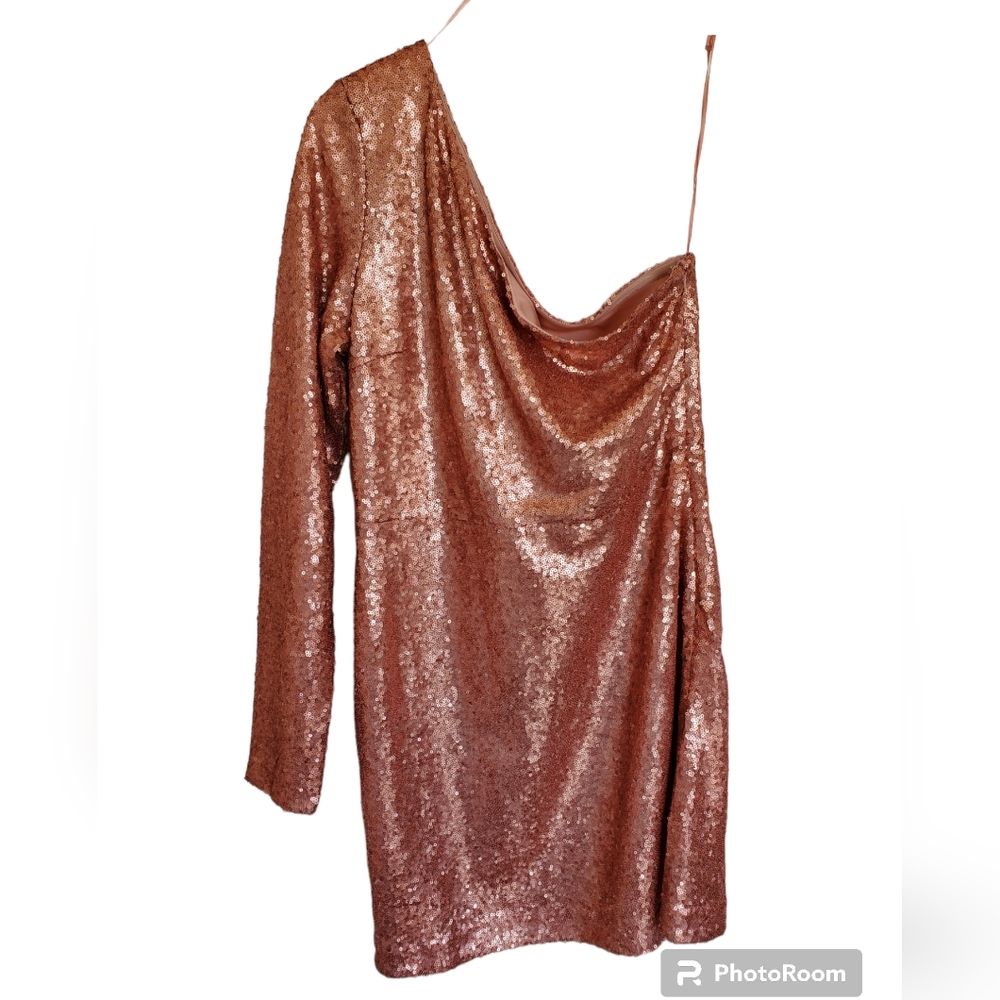 🌞3 for $30 Vici One Shoulder Sequin Mini Dress by Gina Pink size Large